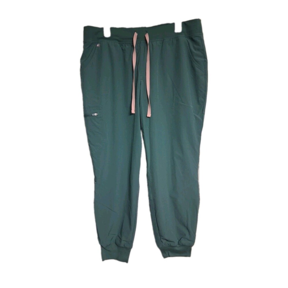 Women's FIGS Technical Collection Green Jogger Scrub Pants Size XLP Petite